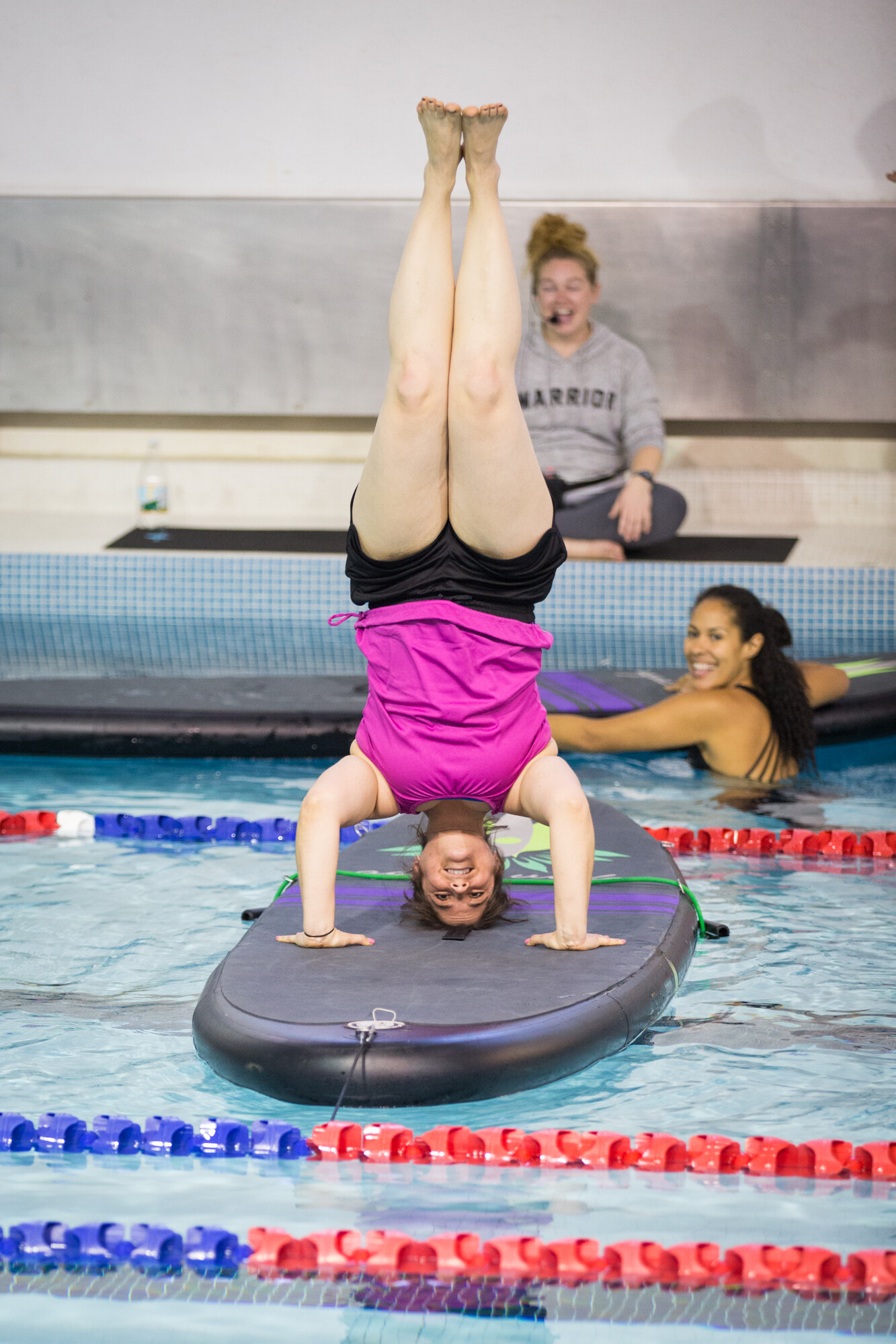 Penn Campus Recreation offered a free floating yoga class as part of its Spring into Wellness Week.