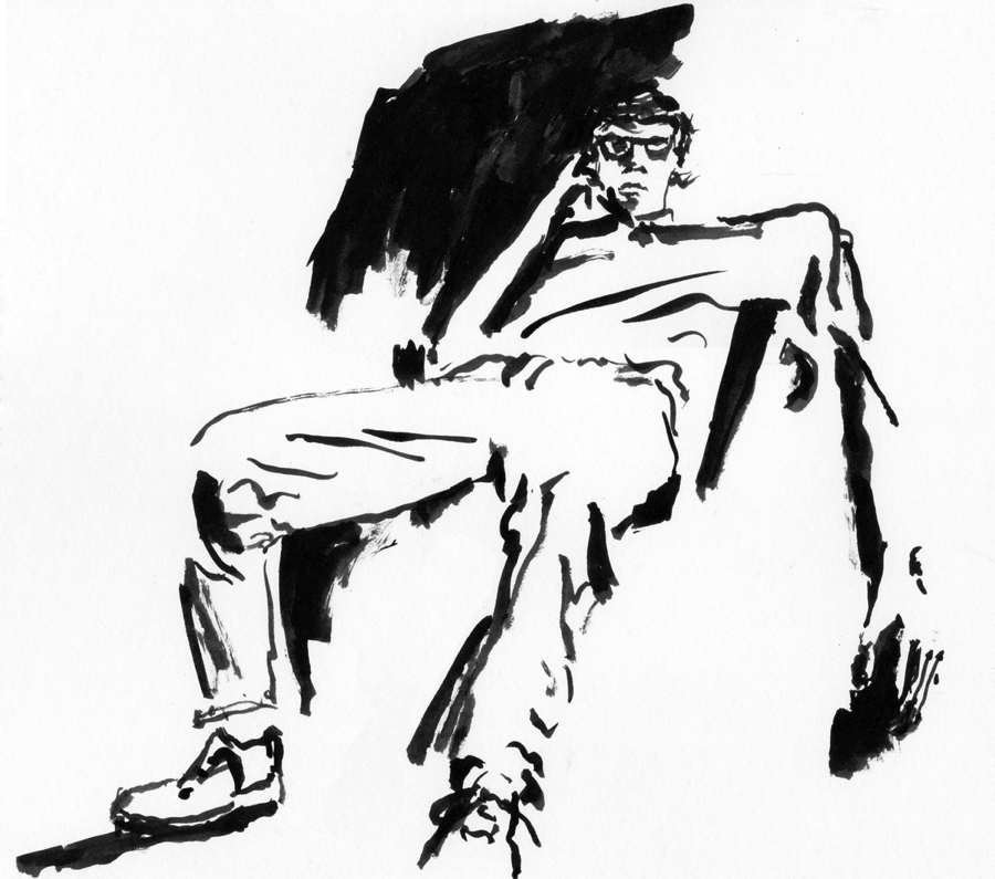 Dwayne Booth slouching in chair