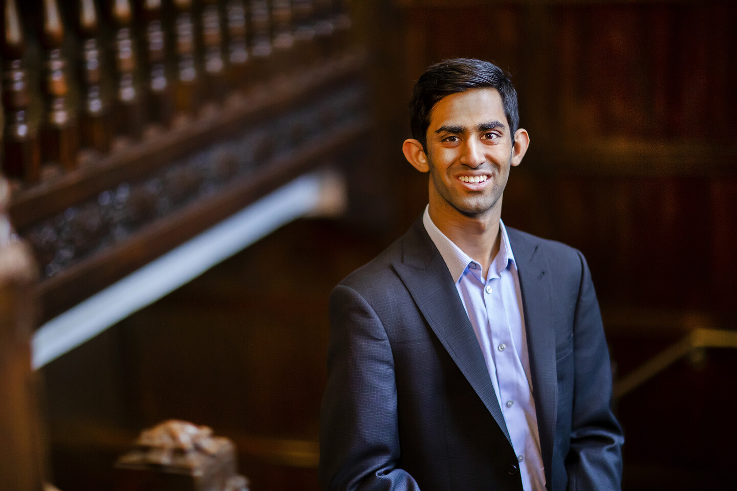 Krishna Patel in stairway