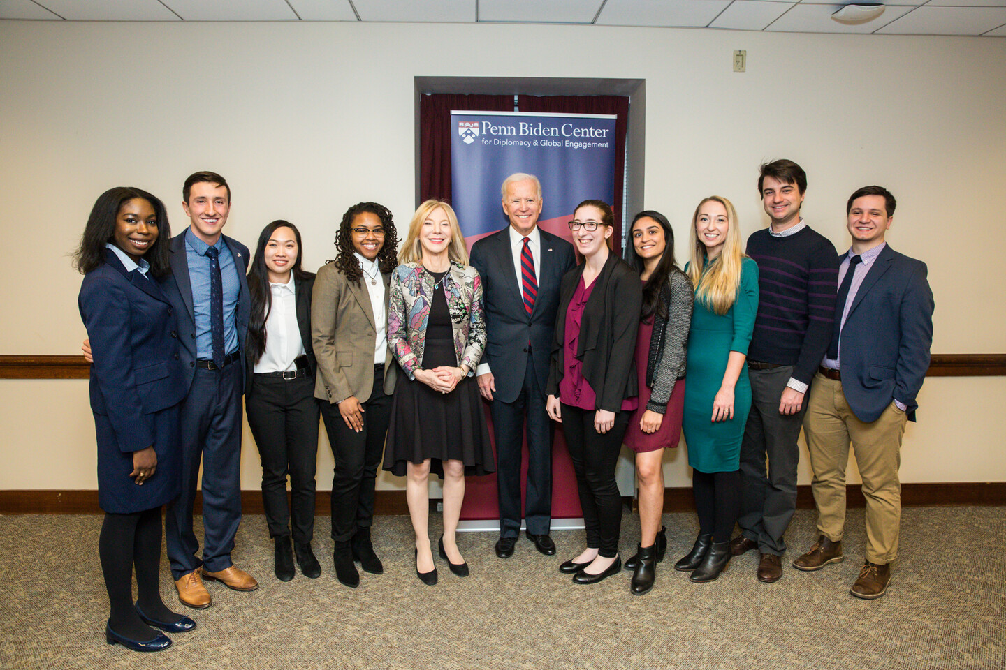joe biden with students