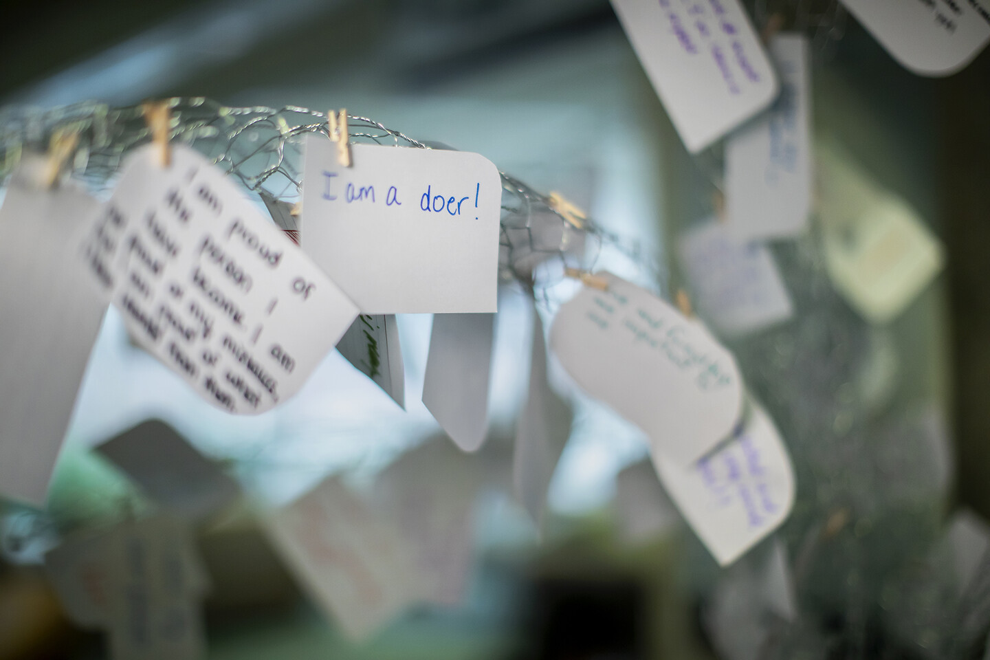 One card hanging on the Affirmation Tree reads: I am a doer