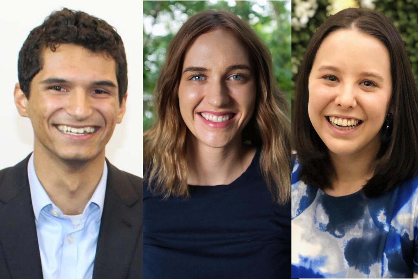 portraits of Steven Hamel, Megan Kyne, and Hadassah Raskas 