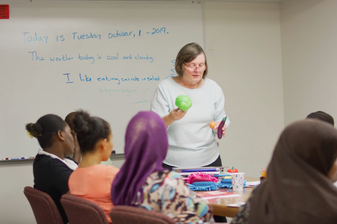 learning english in a classroom