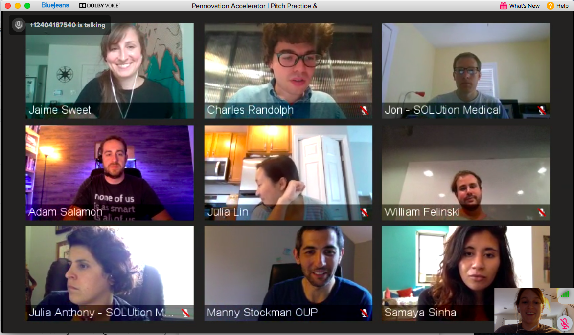 nine faces in a zoom meeting