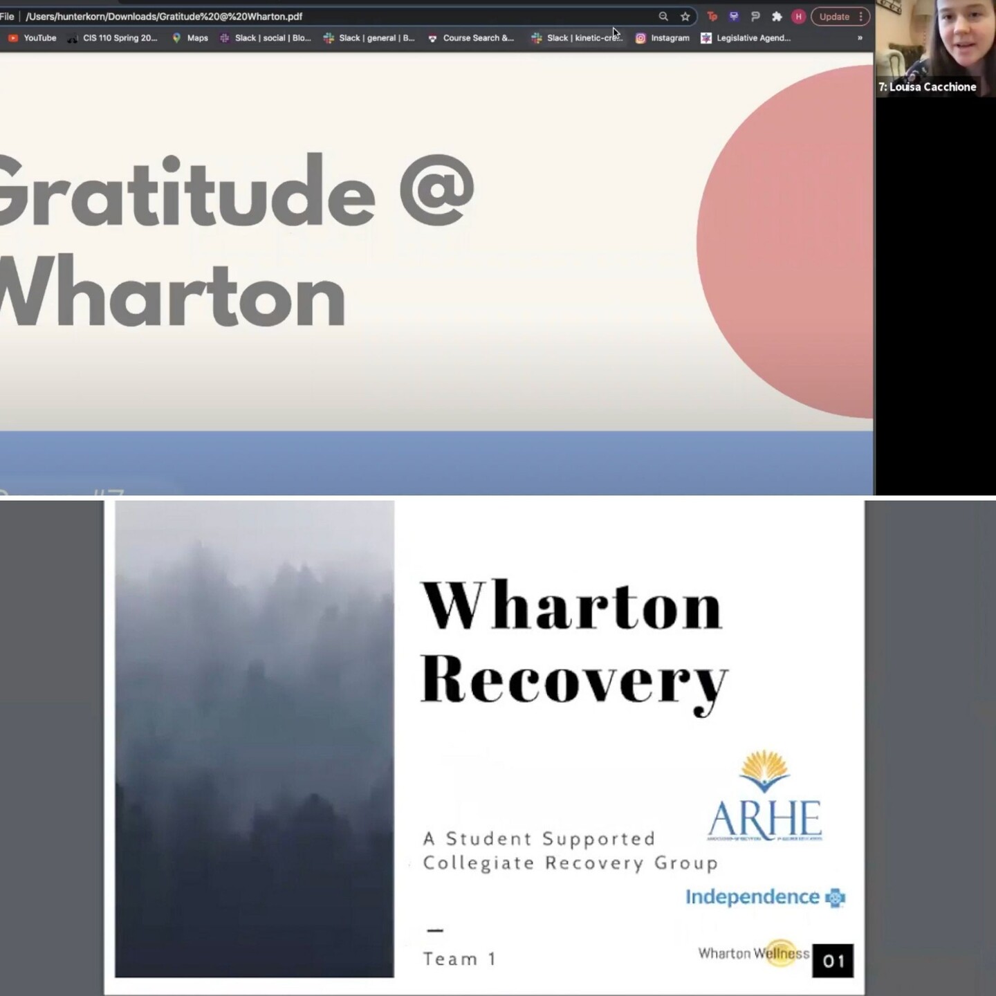 screen shot of virtual event. screen shot of the winner pitches