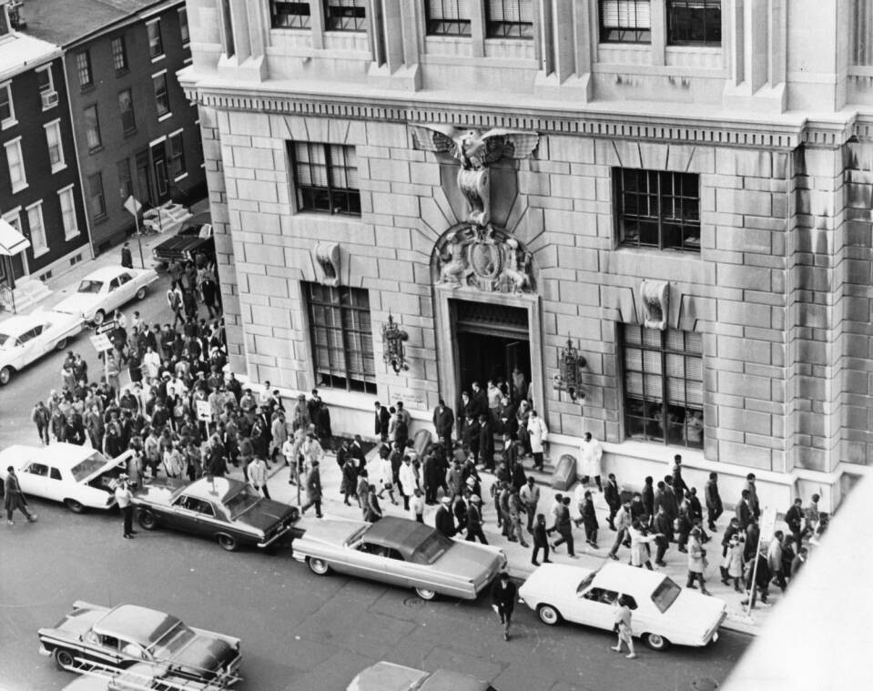 Students take part in the Philadelphia School Strike Walkout of 1967.