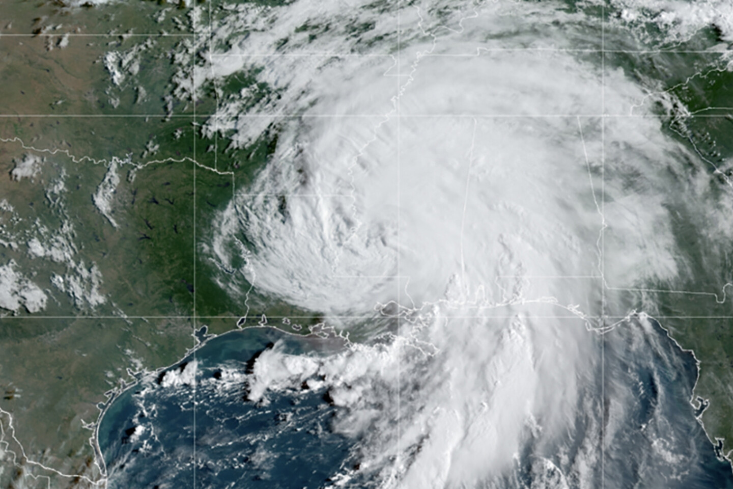 Satellite imagery of a hurricane.
