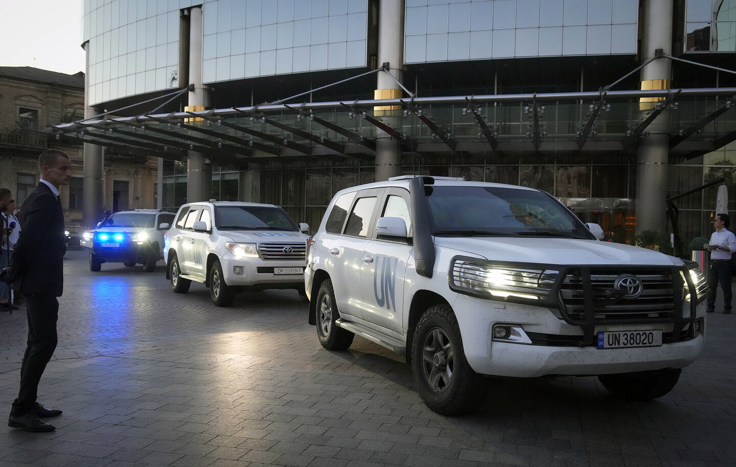 UN nuclear inspection team leave Kyiv, Ukraine, en route to the Zaporizhzhia Nuclear Power Plant