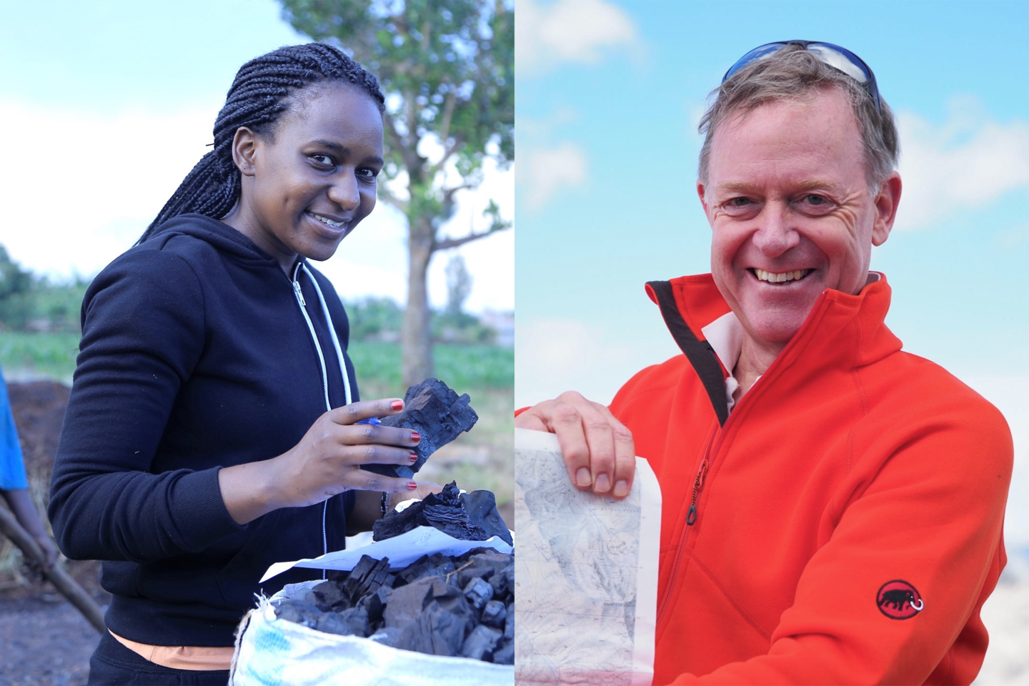 Portraits of Catherine Nabukalu and Reto Gieré.