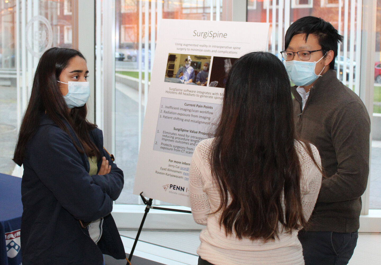 Penn ICorps team with a poster describing their startup idea