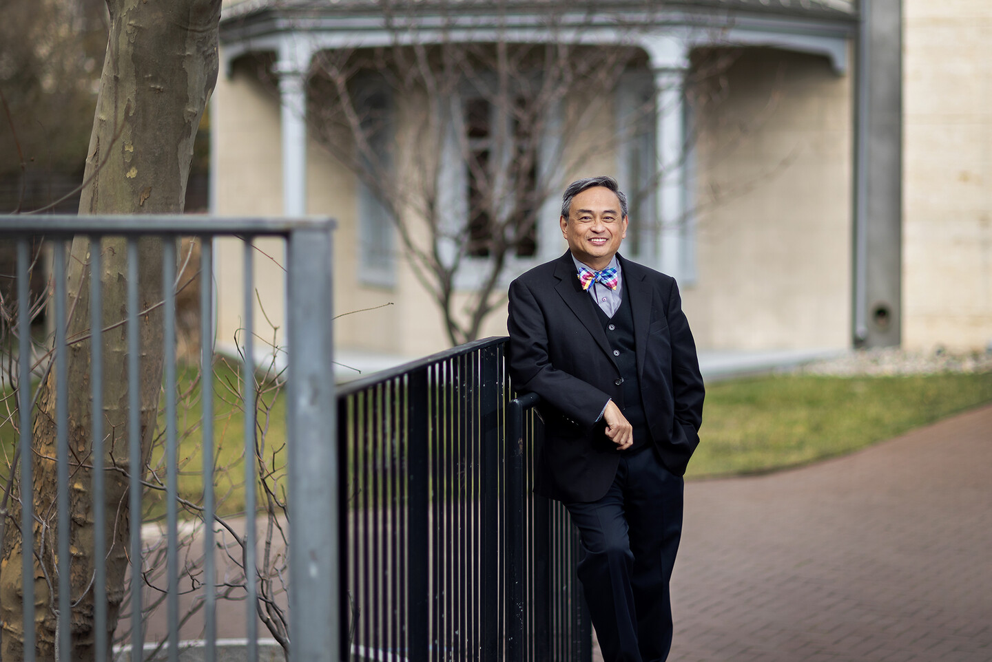 Rudie Altamirano poses outside Perry World House.