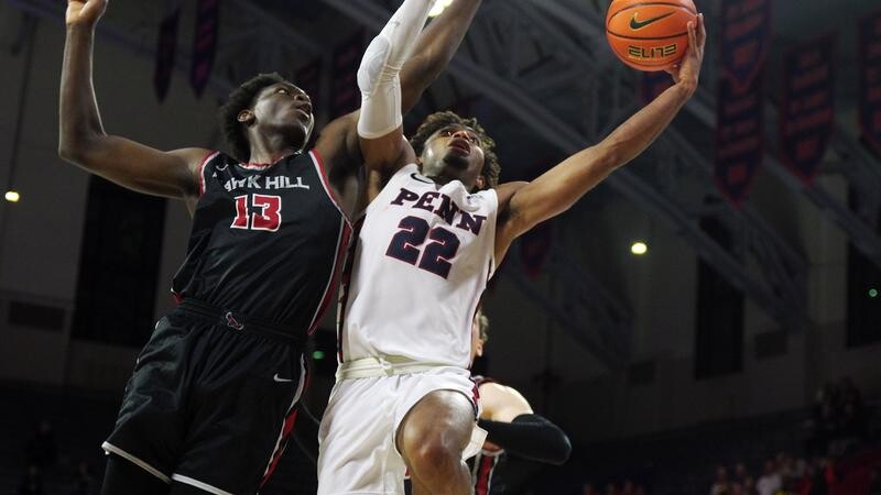 Monroe goes up for the shot against Saint Joseph's.