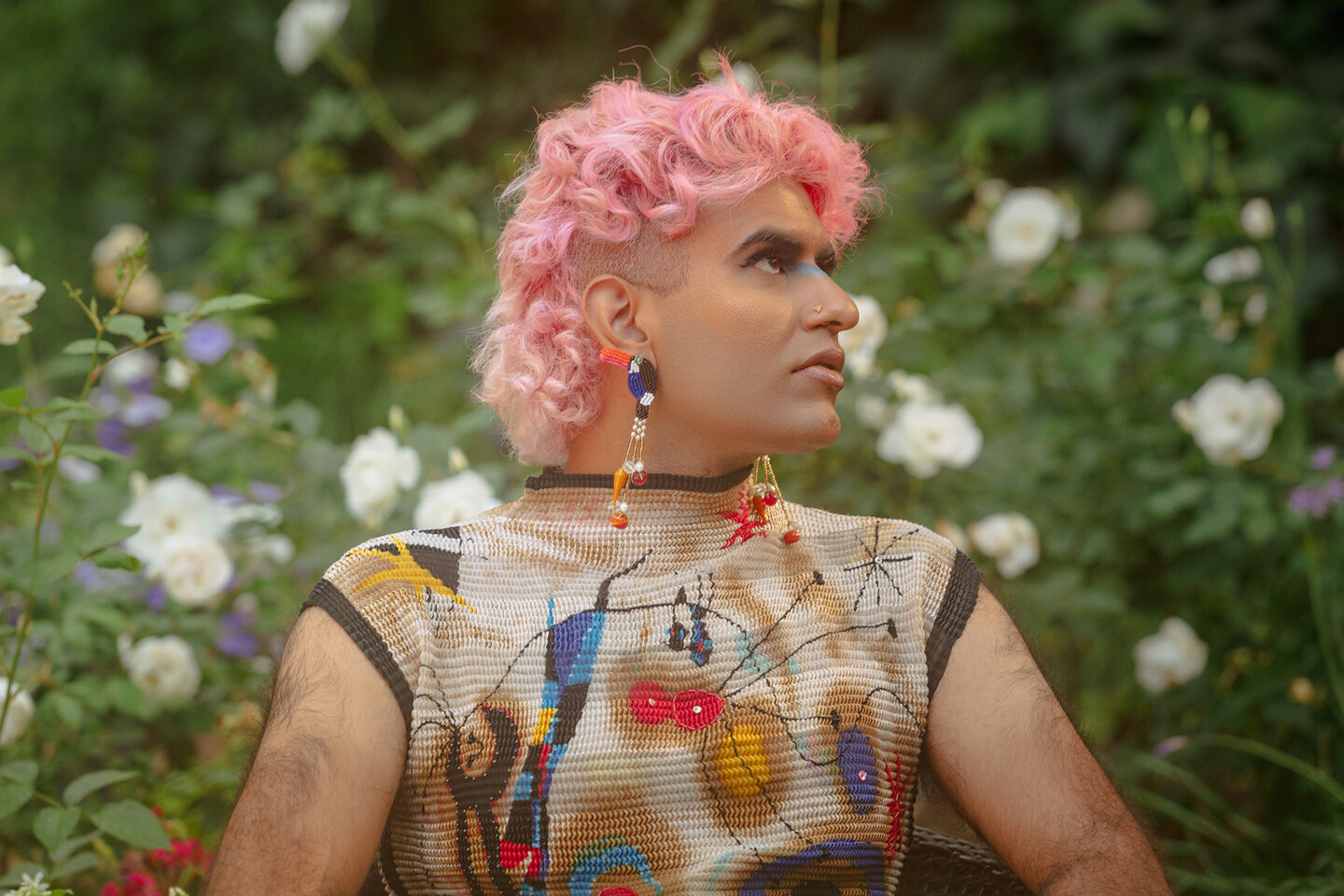 ALOK in a flower field
