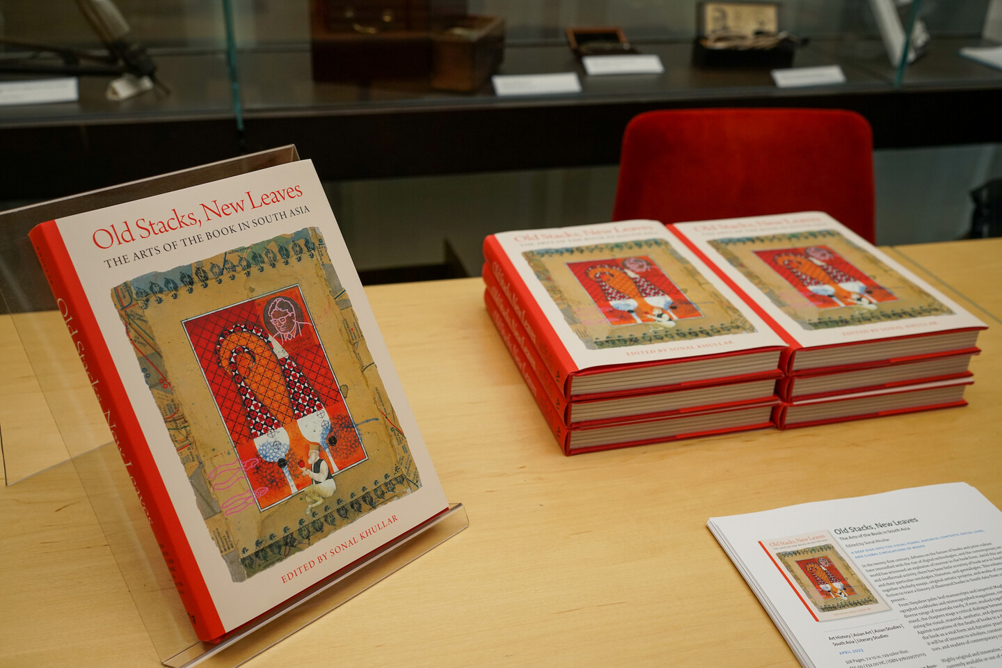 Copies of "Old Stacks, New Leaves" on display