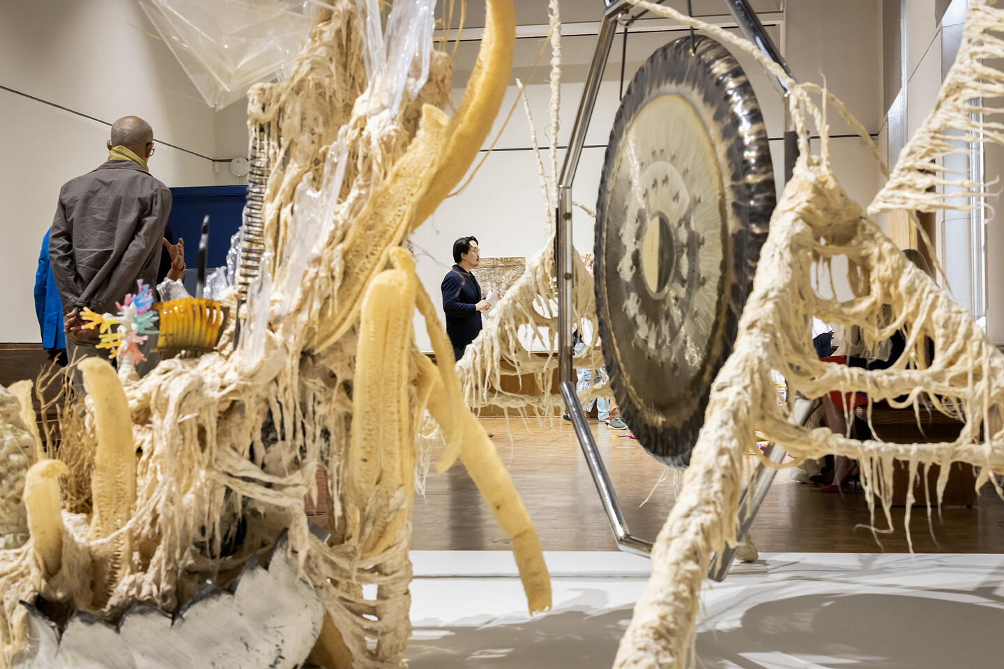artwork with gong in center