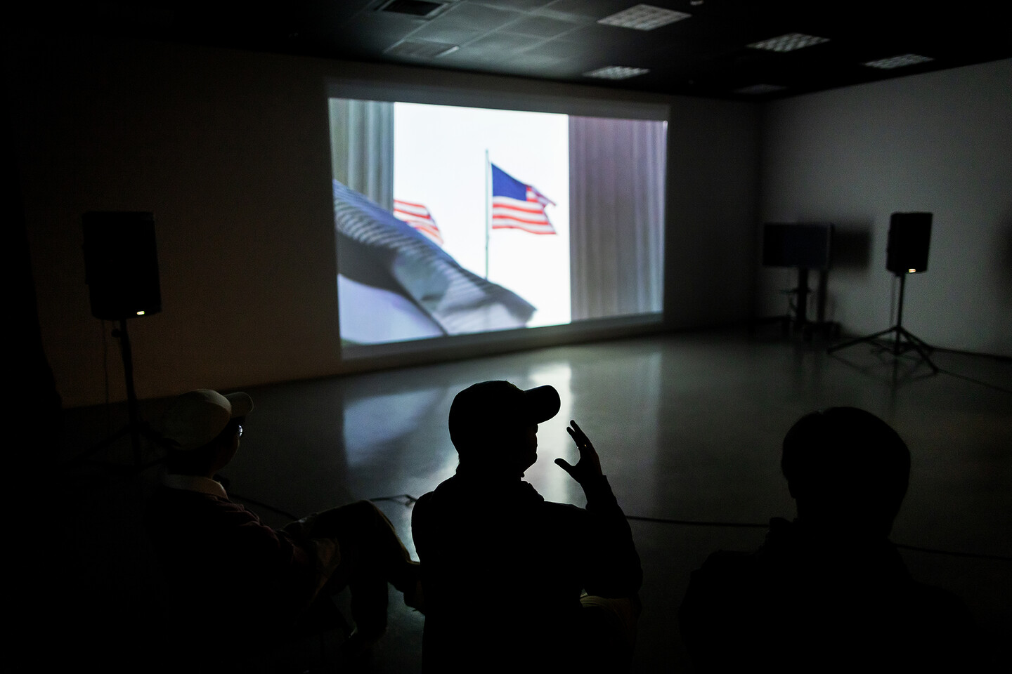 students during a video critique