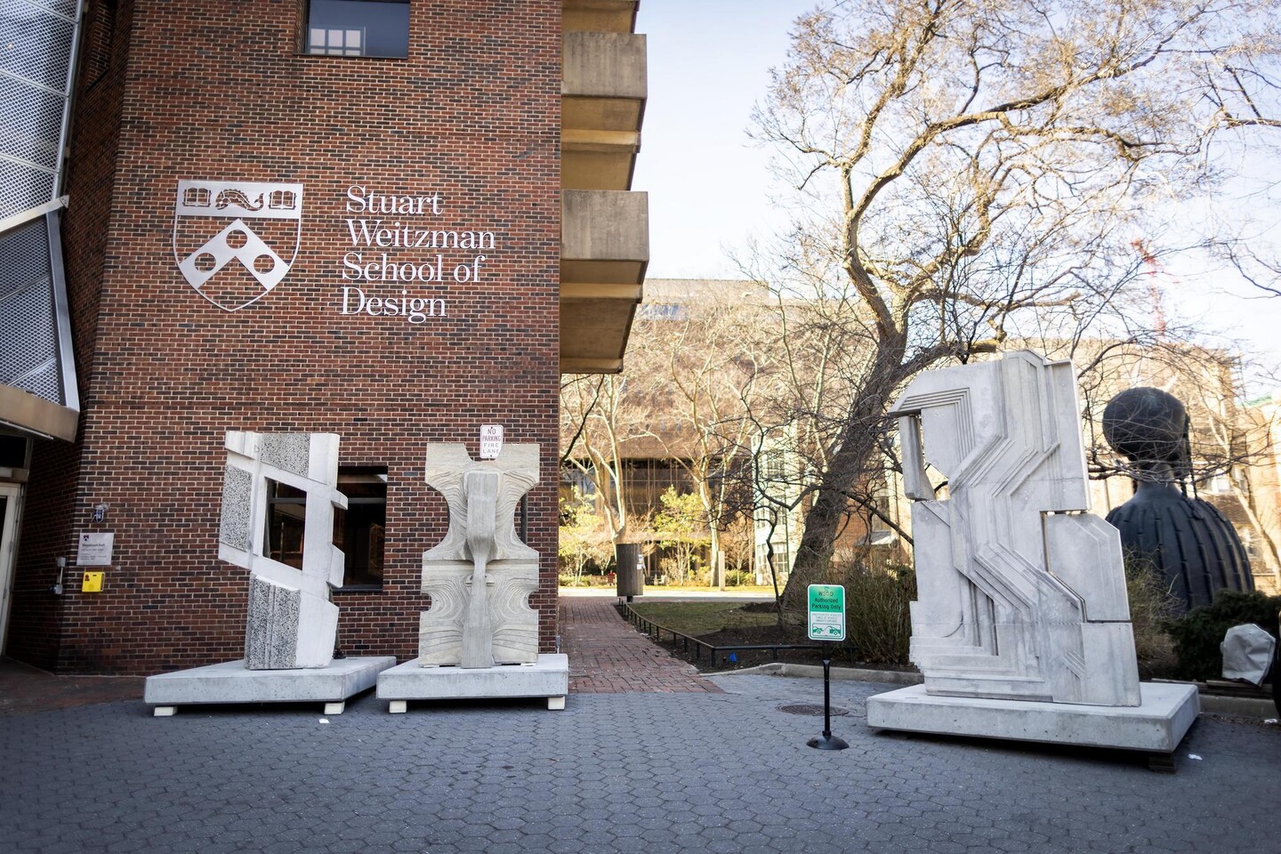 Concrete panels outside Penn’s Weitzman Plaza.