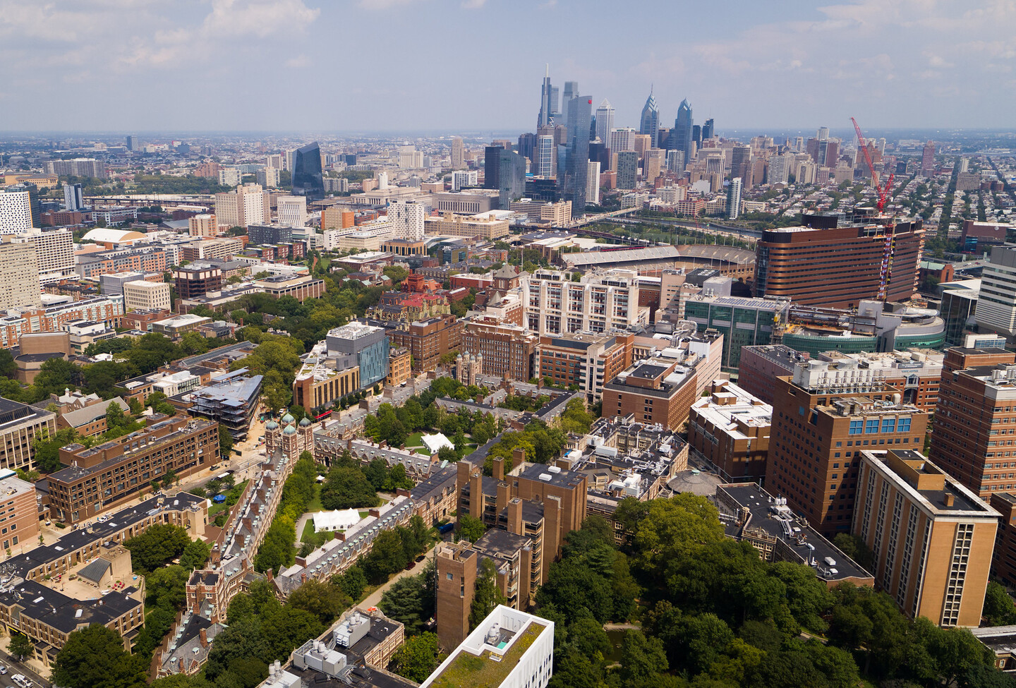 Aerial view of Penn and Philadelphia.