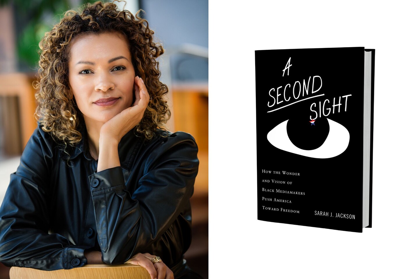 Sarah Jackson and the cover of her book “A Second Sight.”