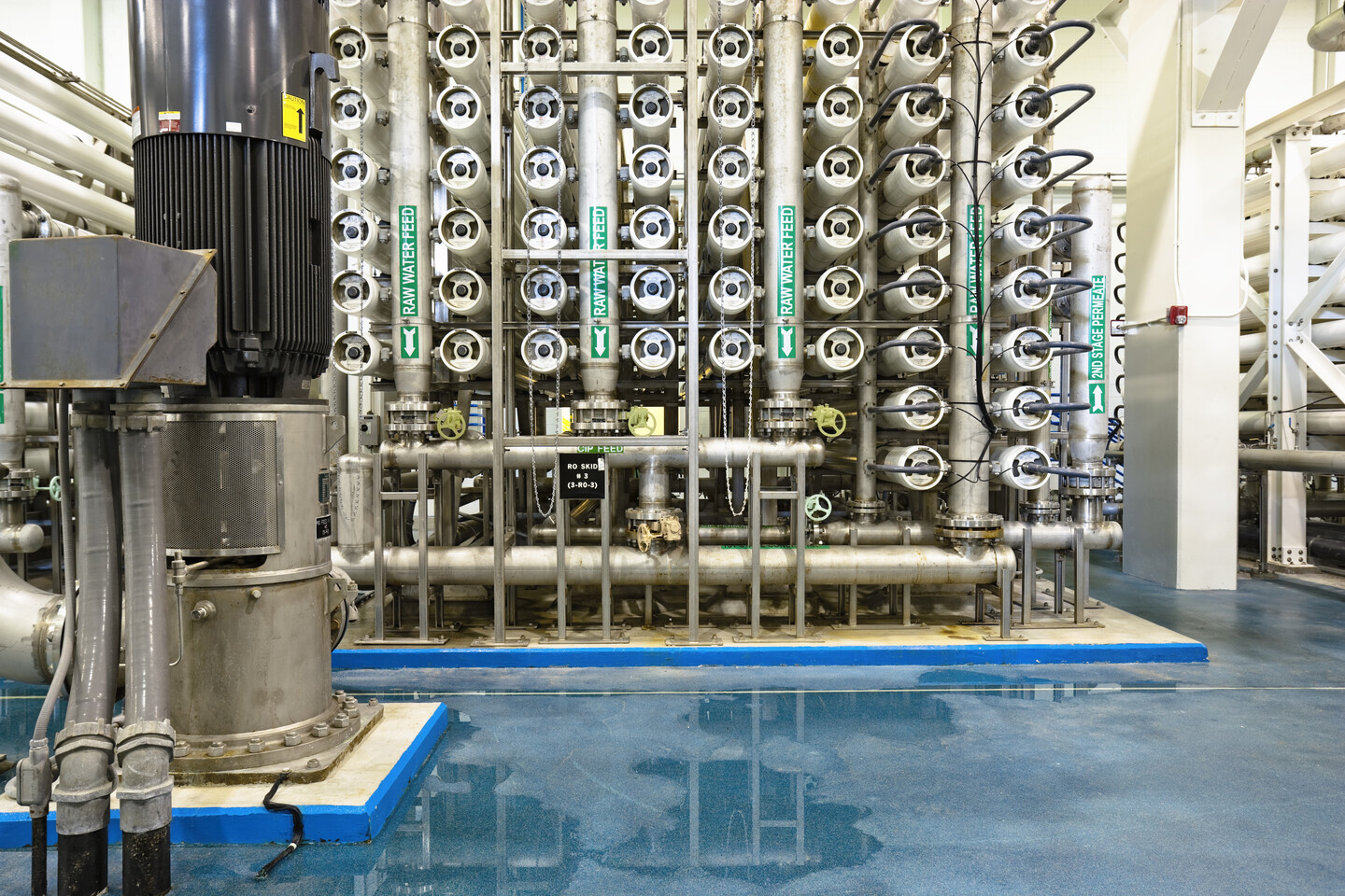 A reverse-osmosis water treatment plant.