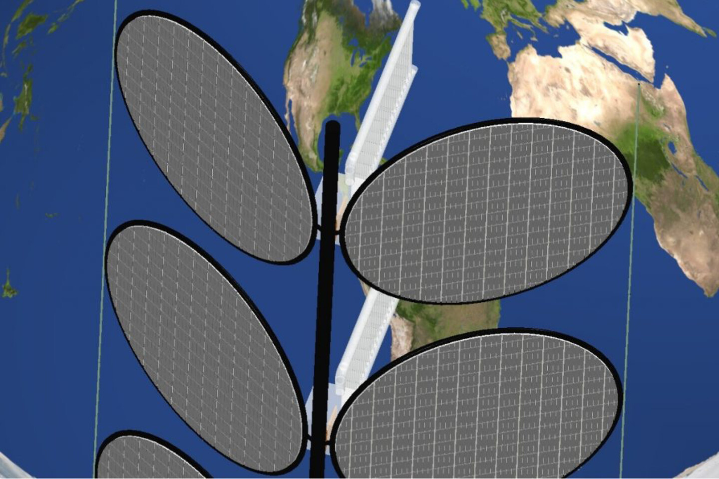 A satellite above Earth’s atmosphere.