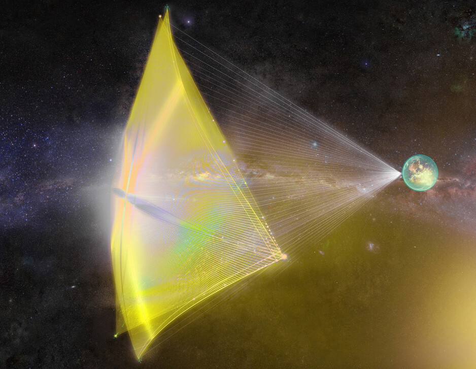 Artist rendering of Breakthrough Starshot’s proof of concept for ultra-fast, light-driven nanocrafts.