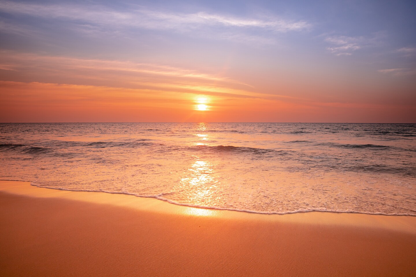Sunset at a beach.