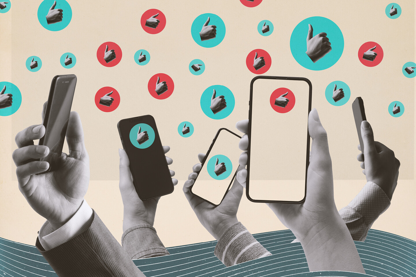 Icons of smartphones and like symbols.