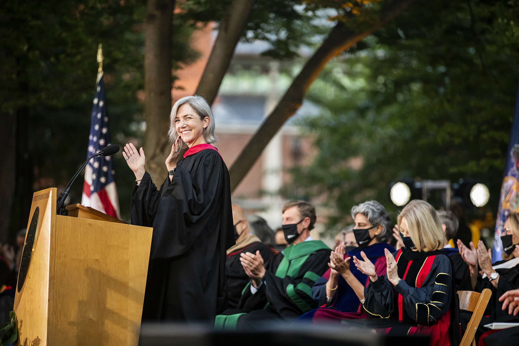 Admissions Dean Whitney Soule delivering her address at Convocation