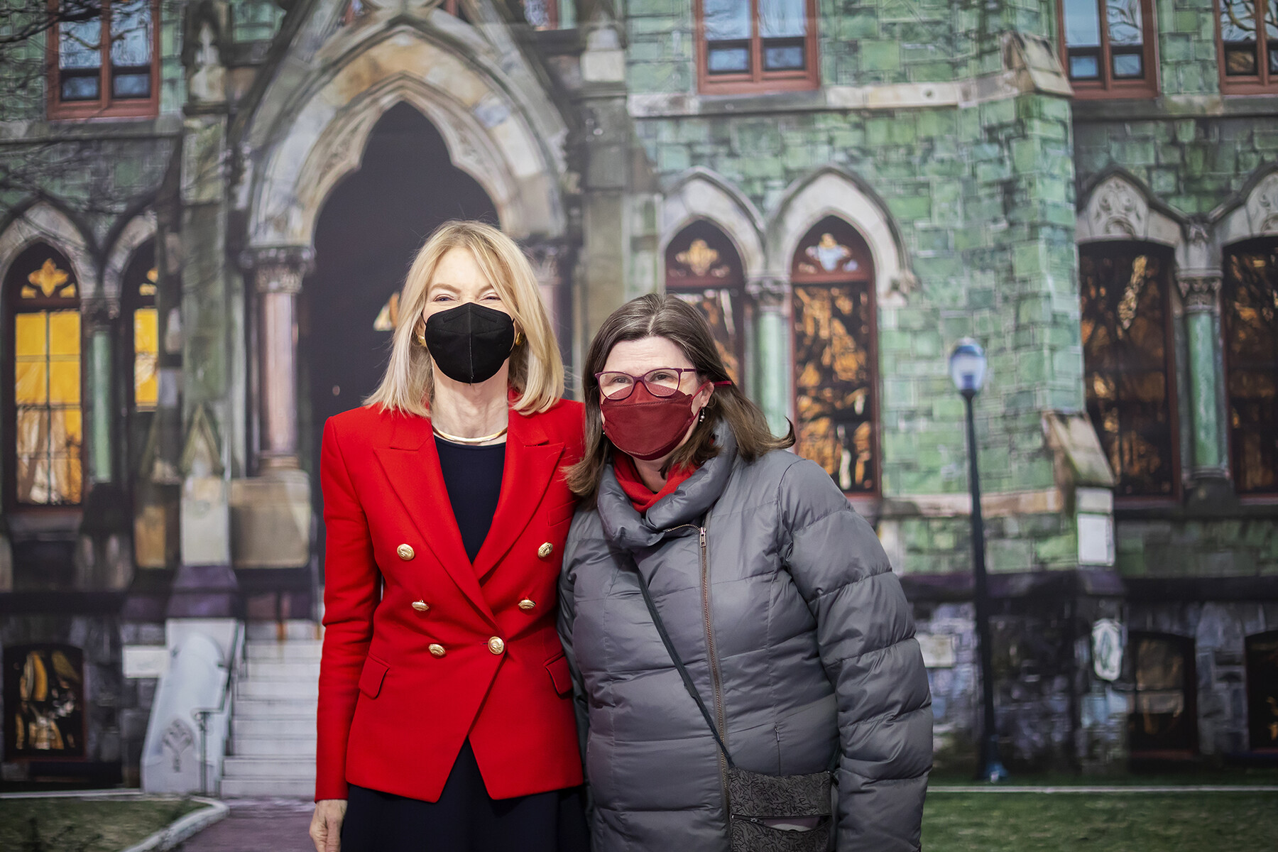 Penn President Amy Gutmann and Amanda Mott.
