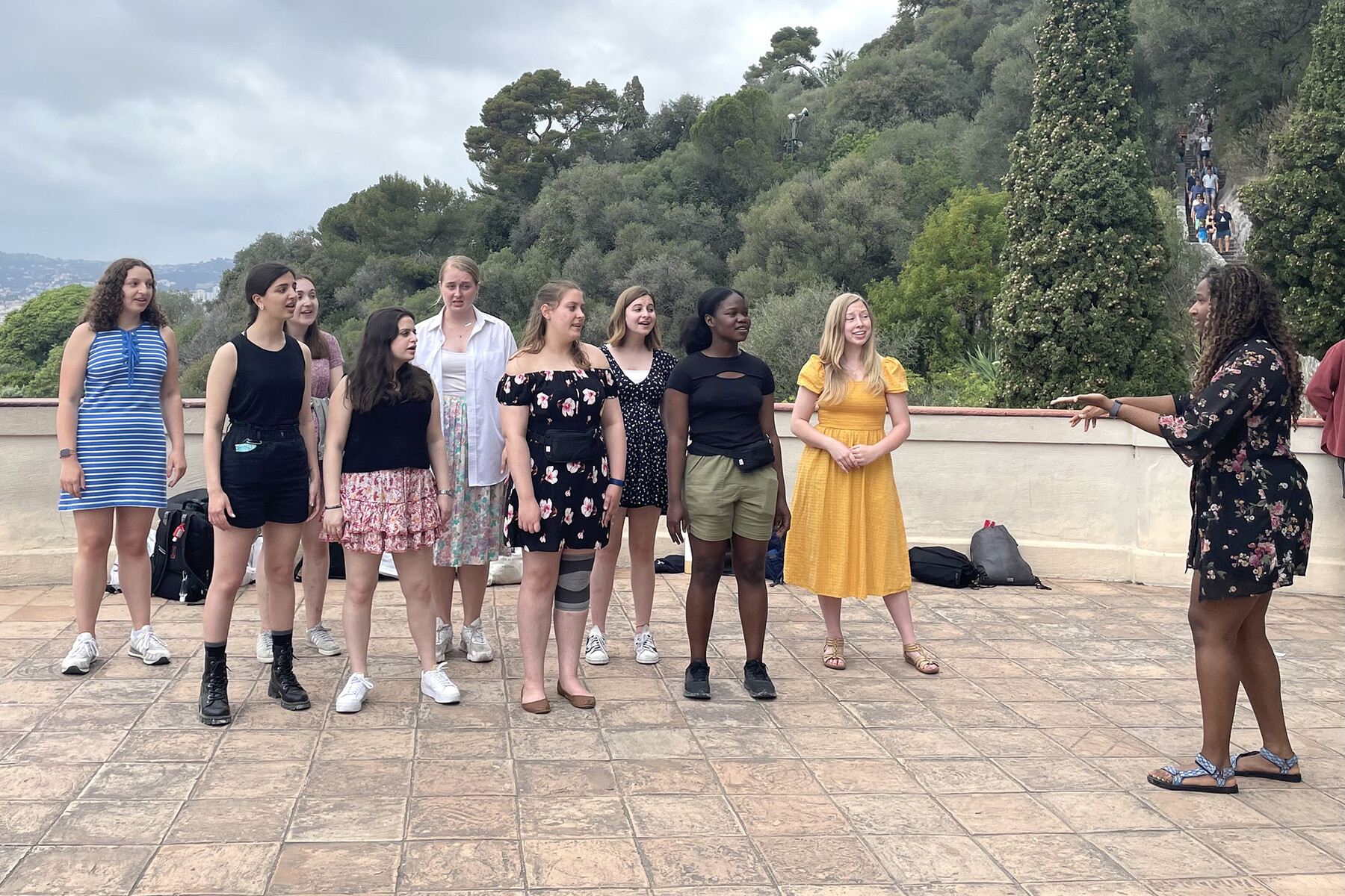 The Penn Sirens performing at the Bellanda Tower.