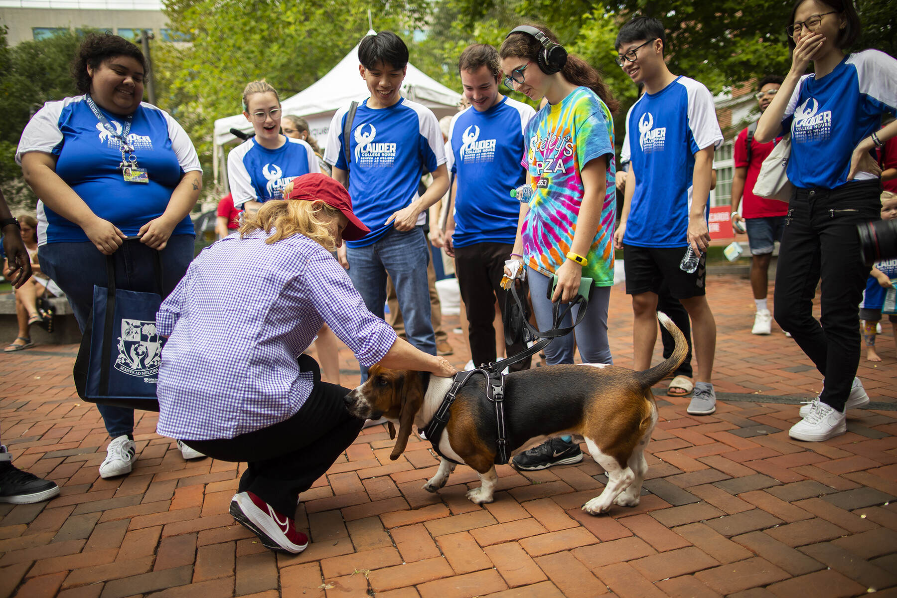 lauder college house beagle with penn president liz magill
