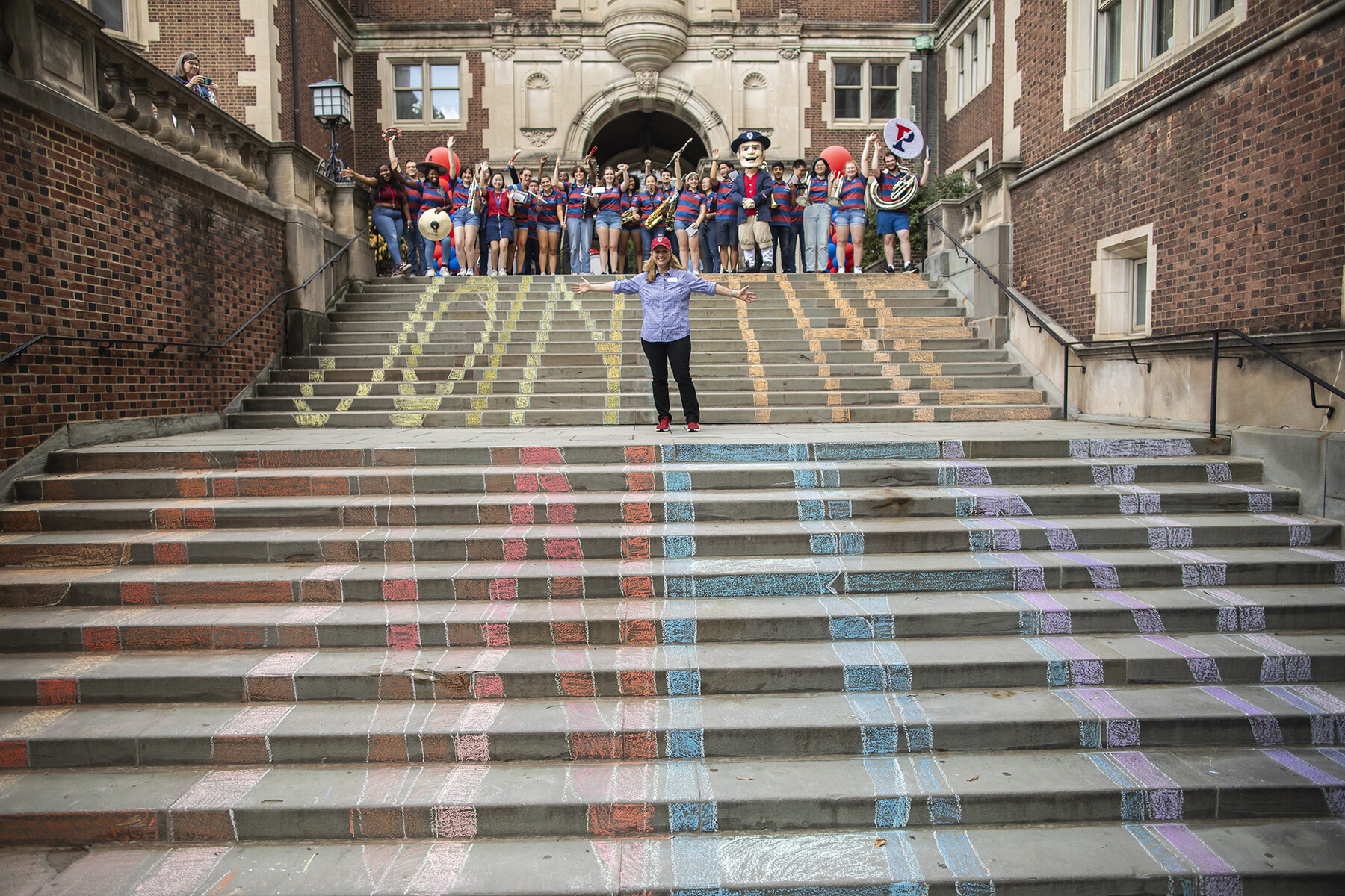 penn president liz magill with penn band