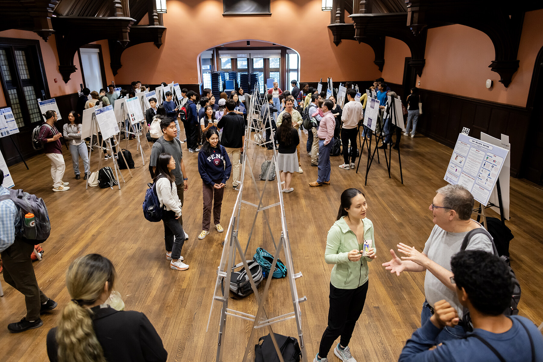 The students presenting their posters at the CURF poster expo.