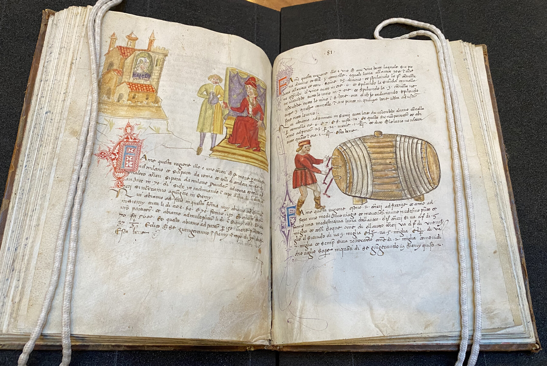 Hand drawing and writing in an ancient text.