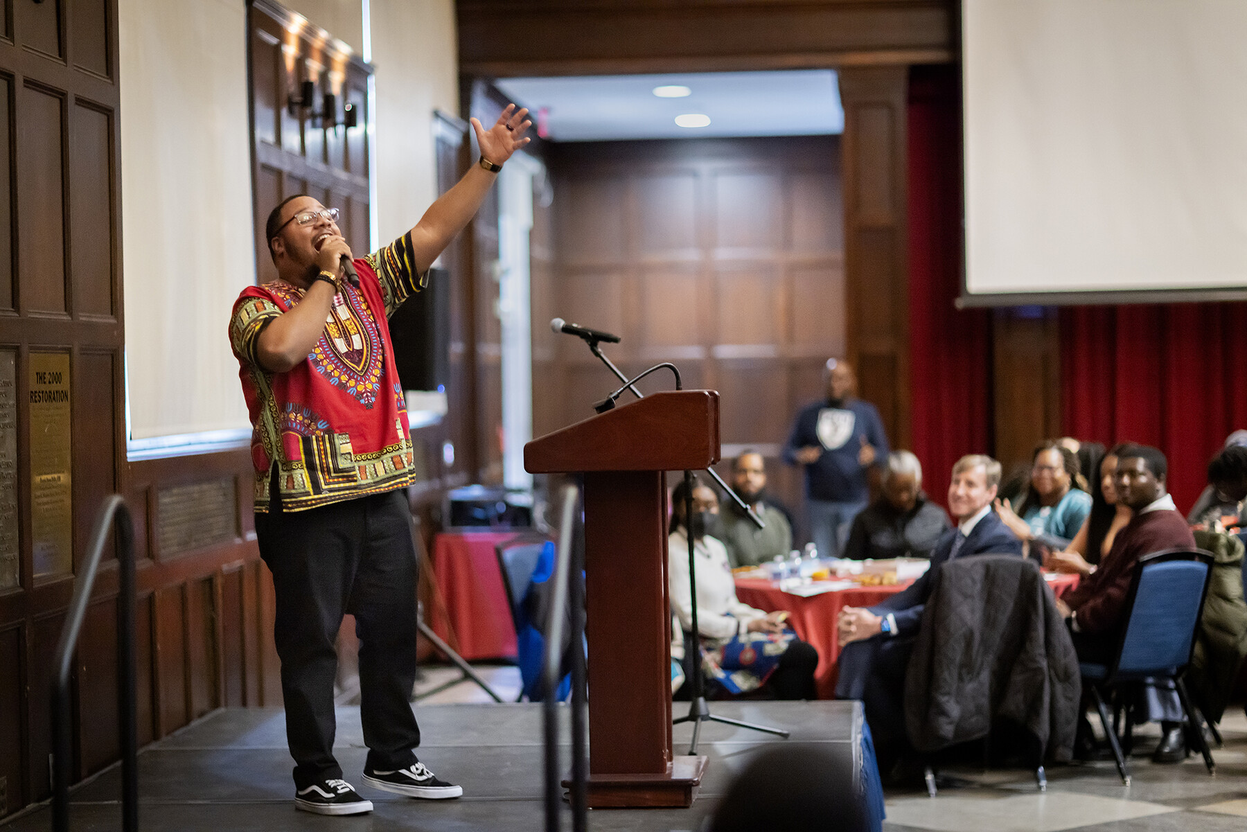 Singer at MLK Day of Service breakfast