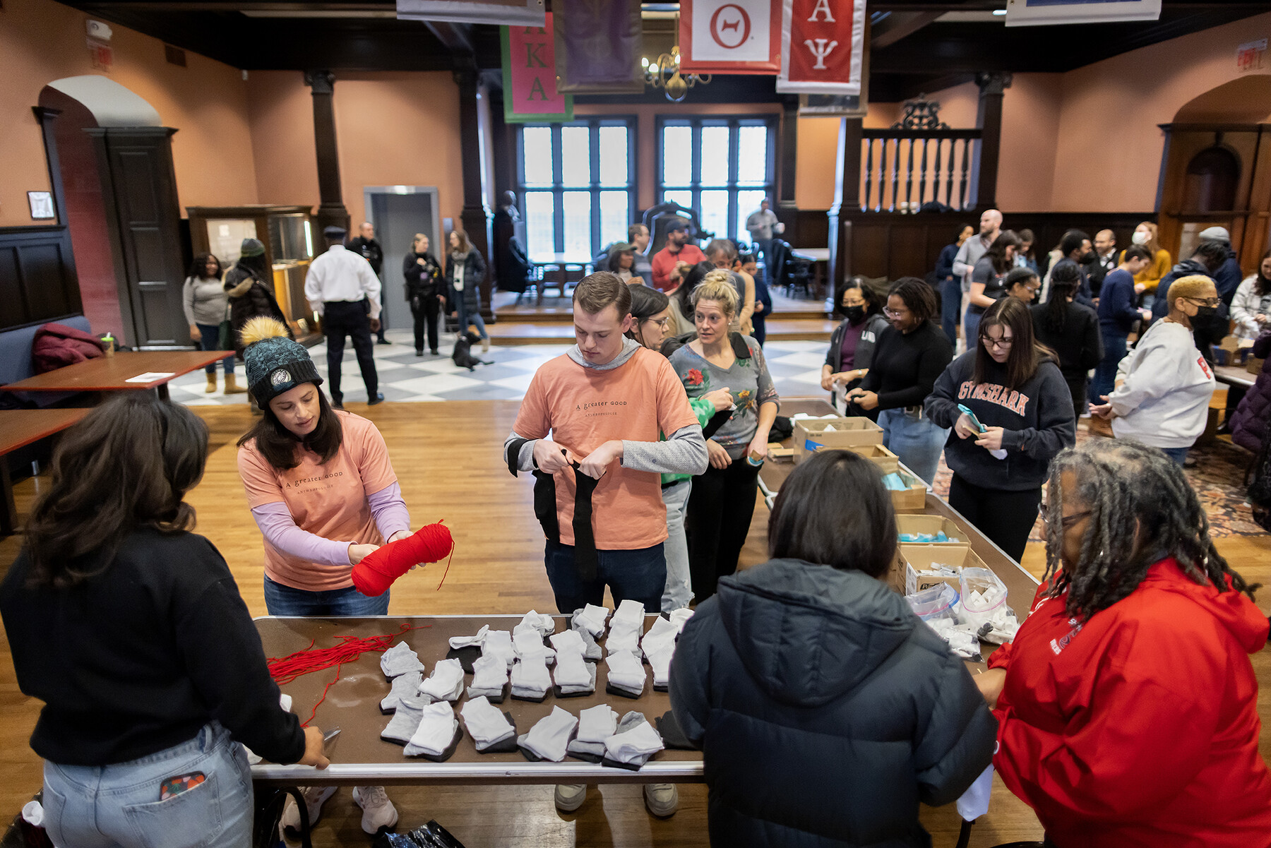 Sock stuffing for MLK Day of Service