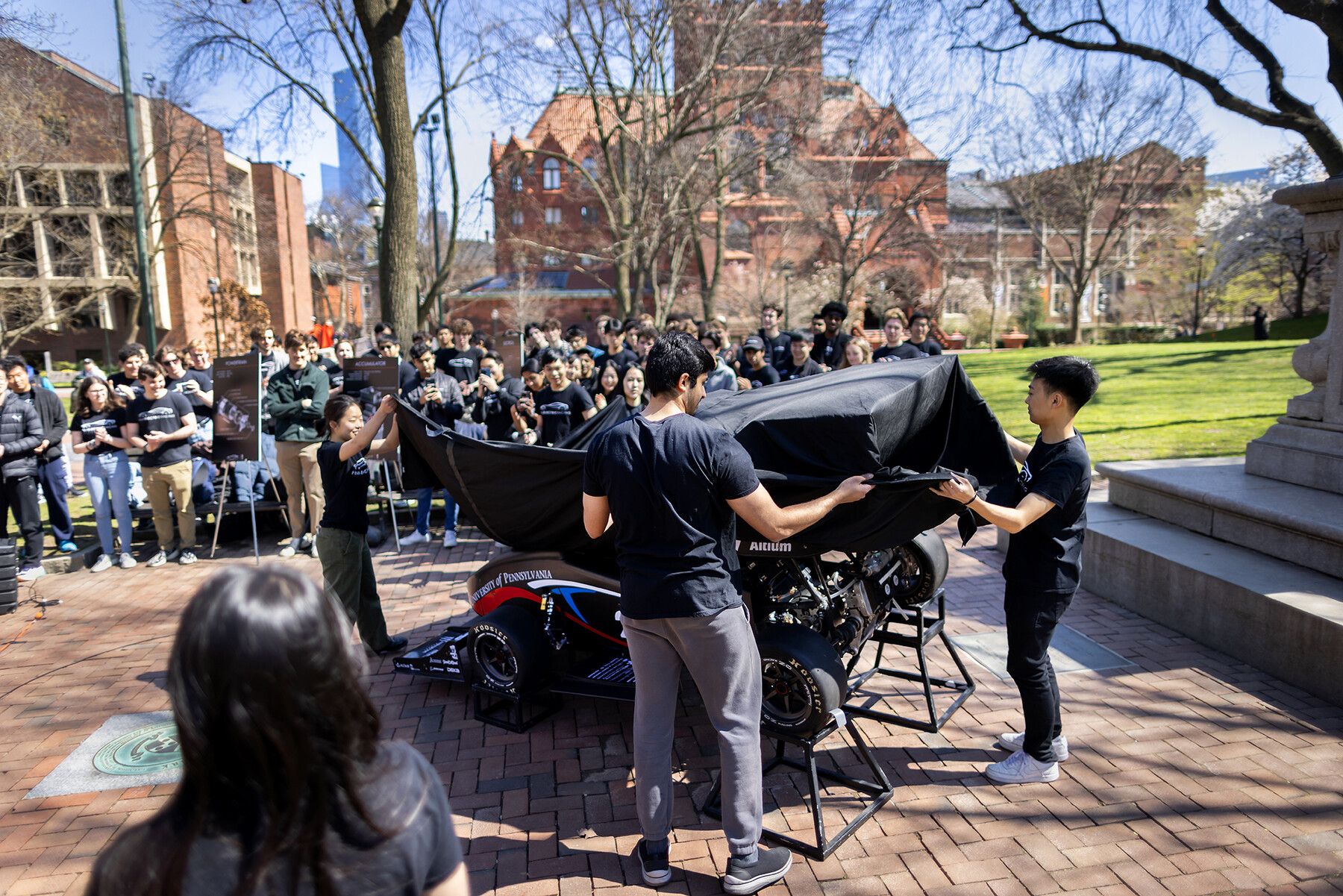 Students unveil and electric racecar