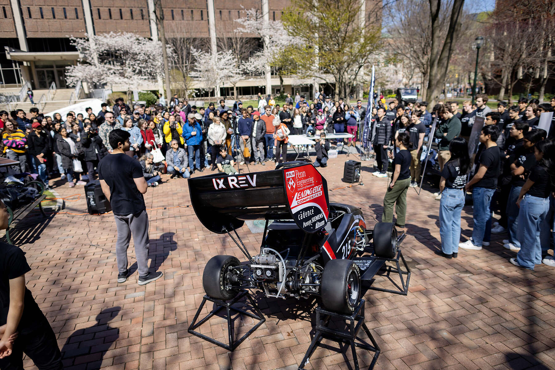 Rear end of electric racecar