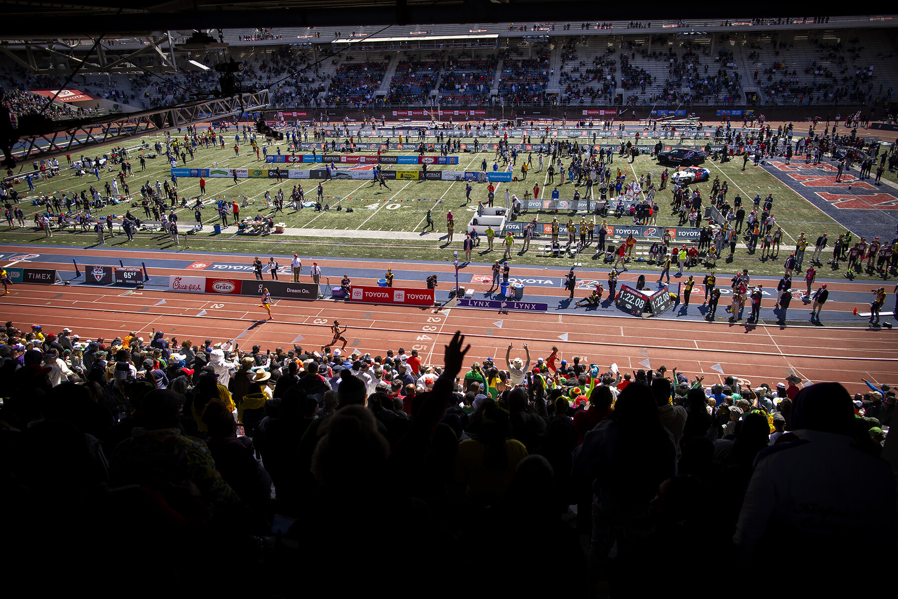 overall view of franklin field from spectator stands