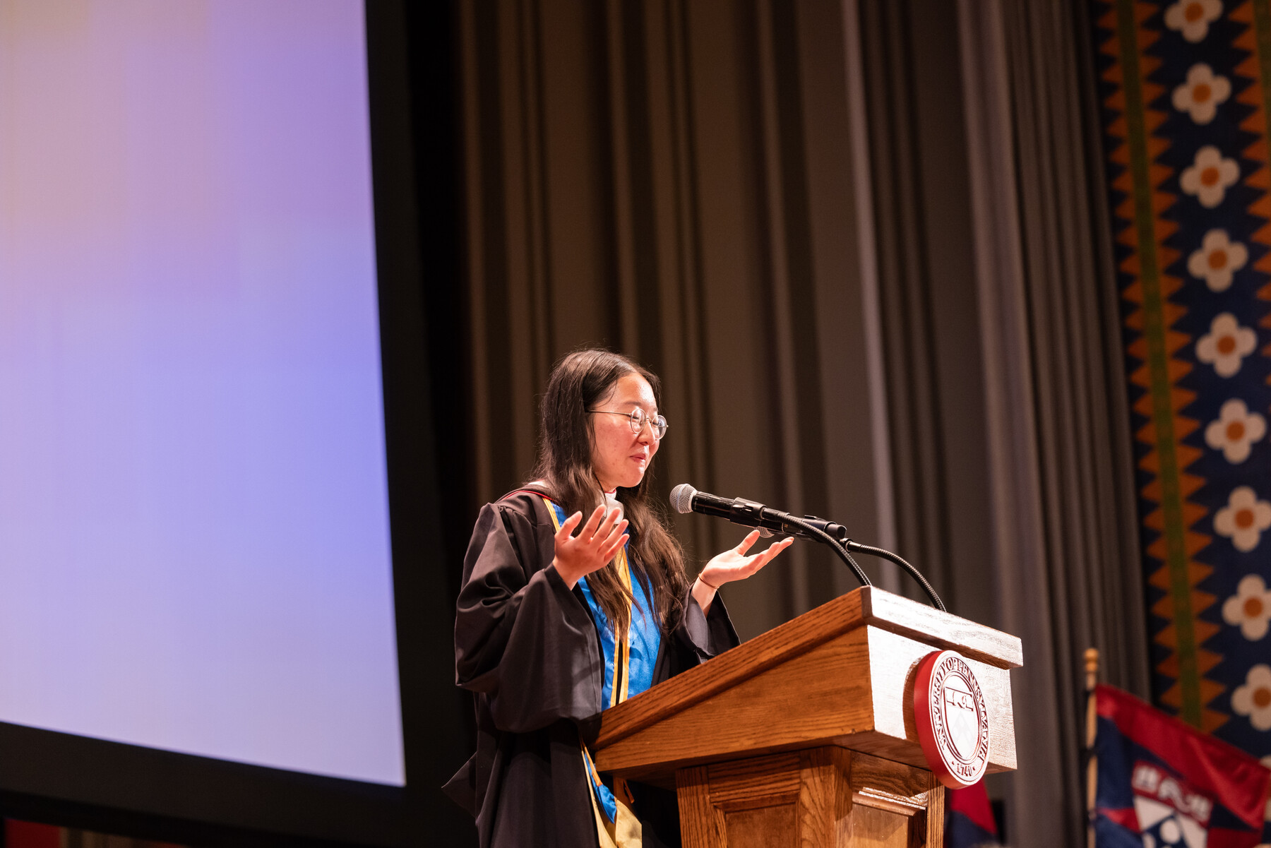 student speaker on stage