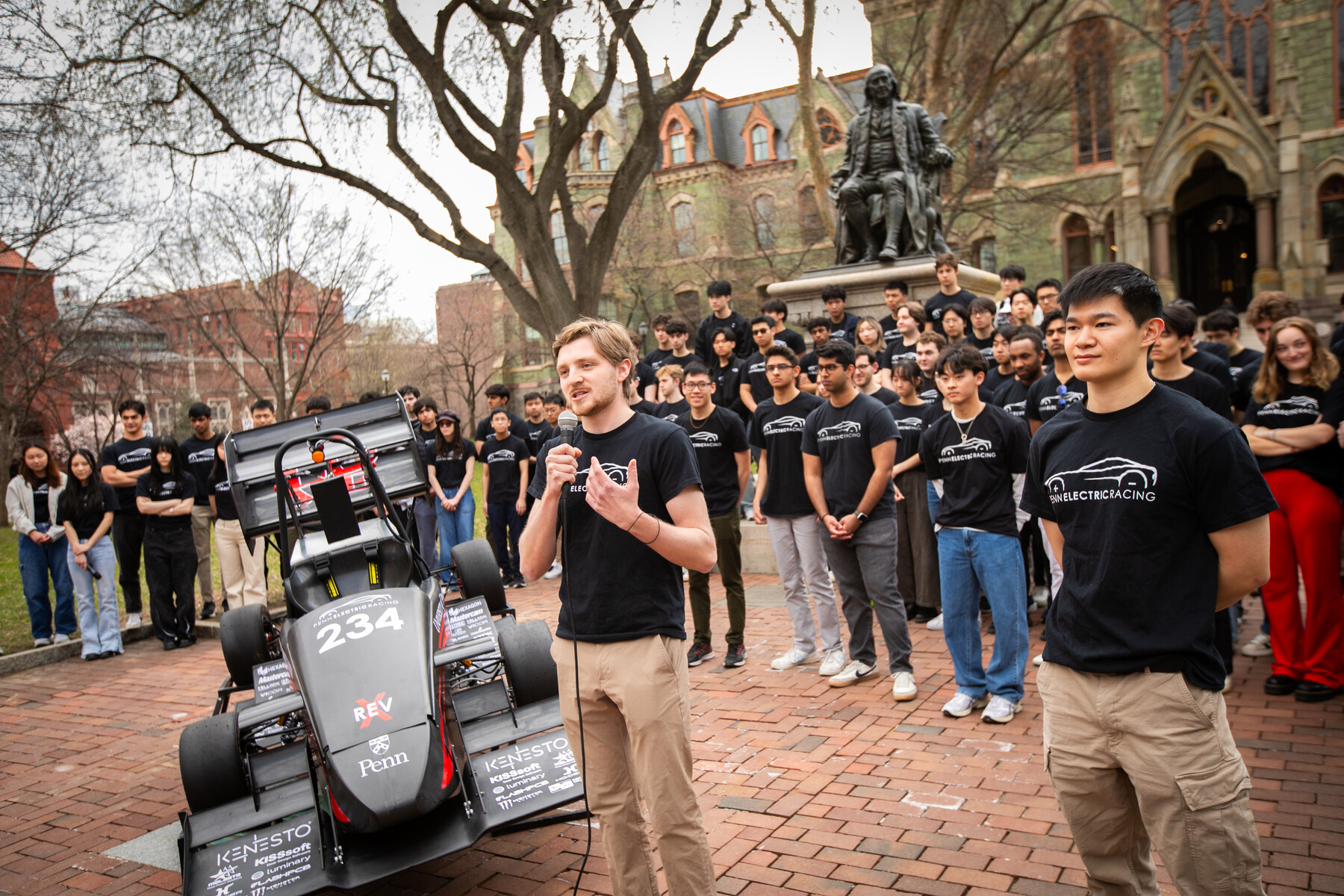 Students present electric race car