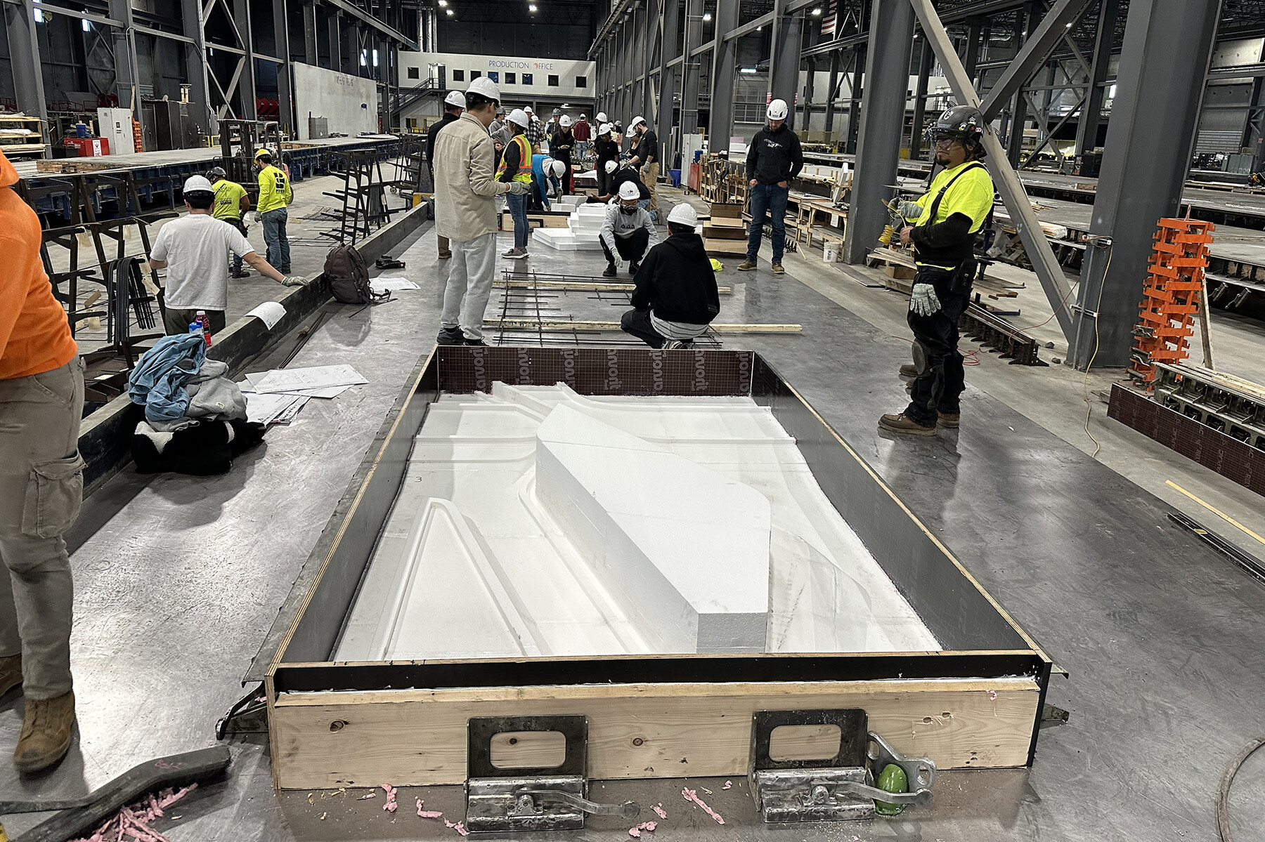 Creation of concrete panels in front of Penn’s Weitzman School in a fabrication lab.