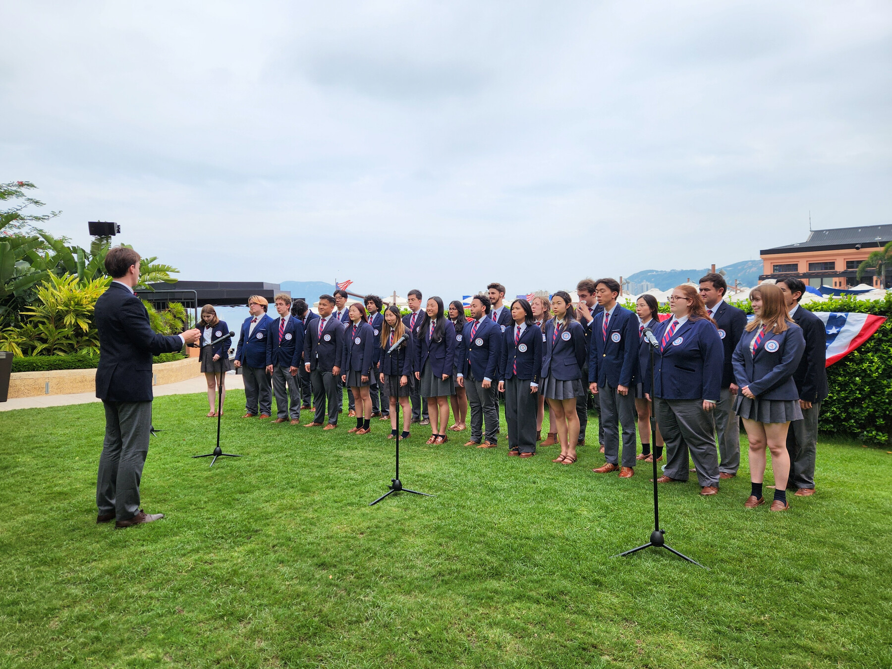 glee club performing as a group ouside