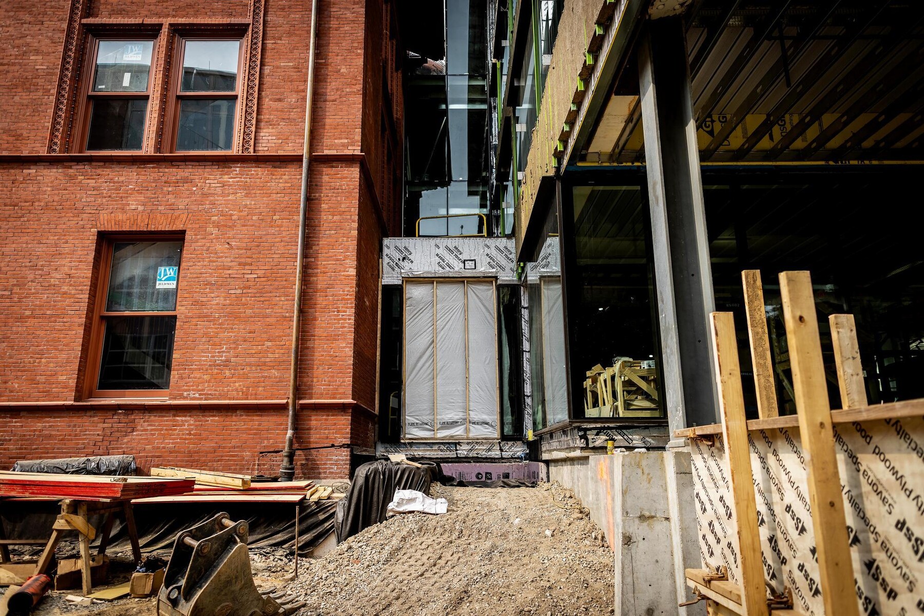 The interior of Penn’s Weitzman School under construction.