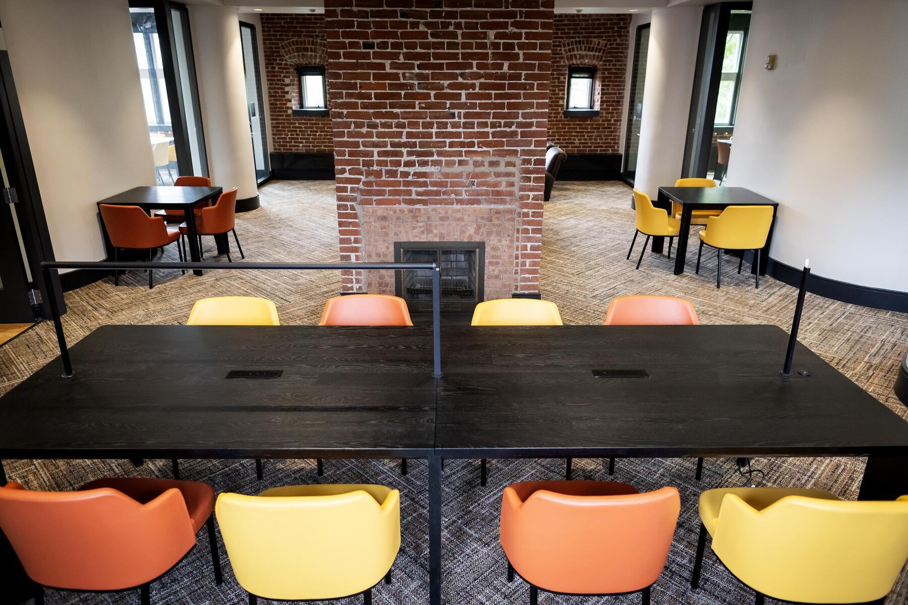 The interior of a common room in a dorm in the Quadrangle.