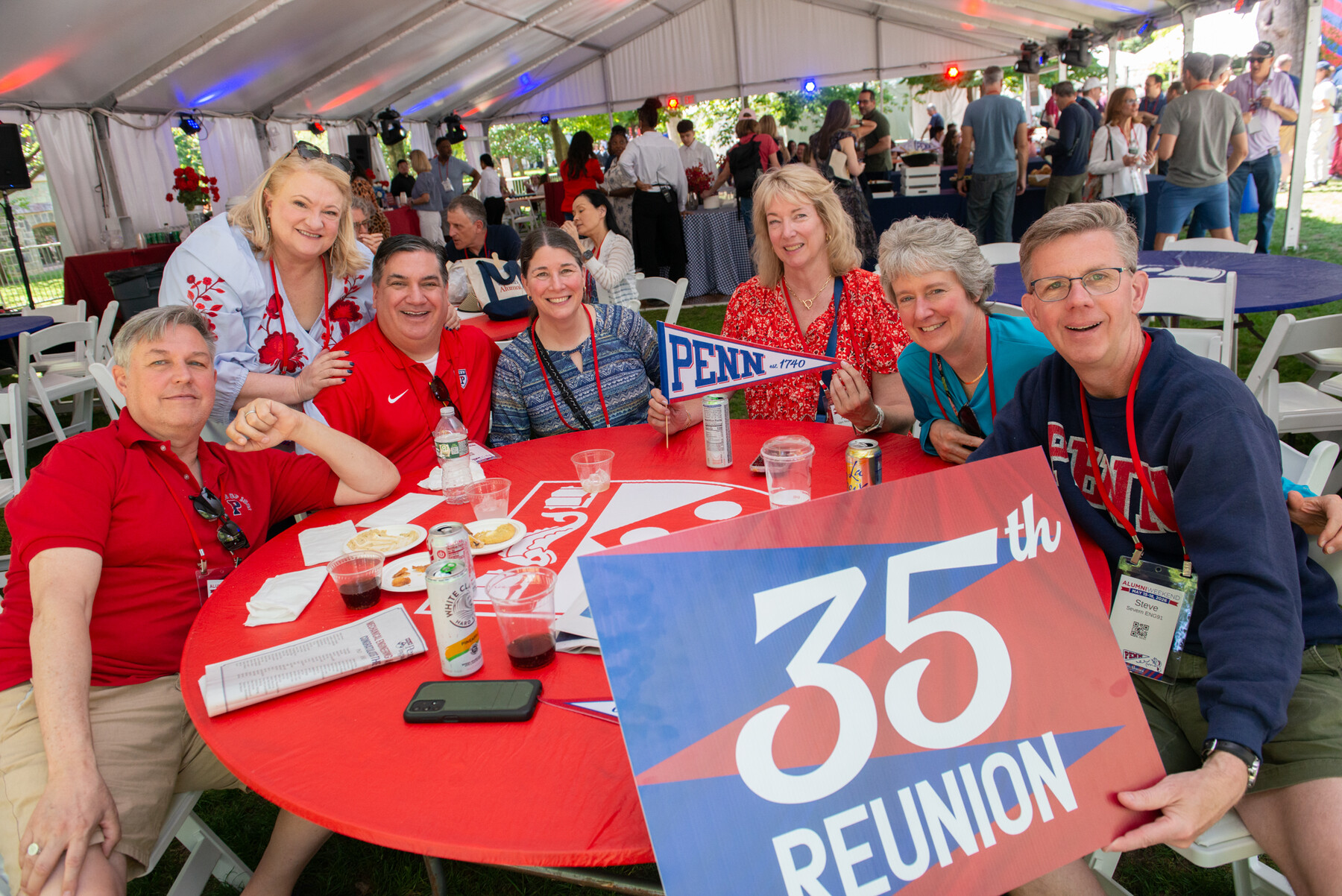 Penn alumni celebrating their 35th reunion at Alumni weekend.