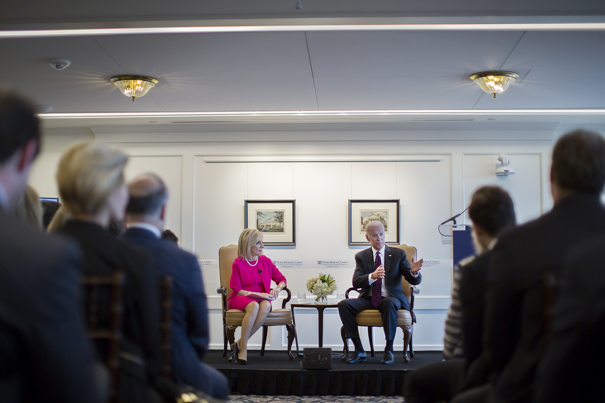 Andrea Mitchell and Joe Biden at Penn Biden Center