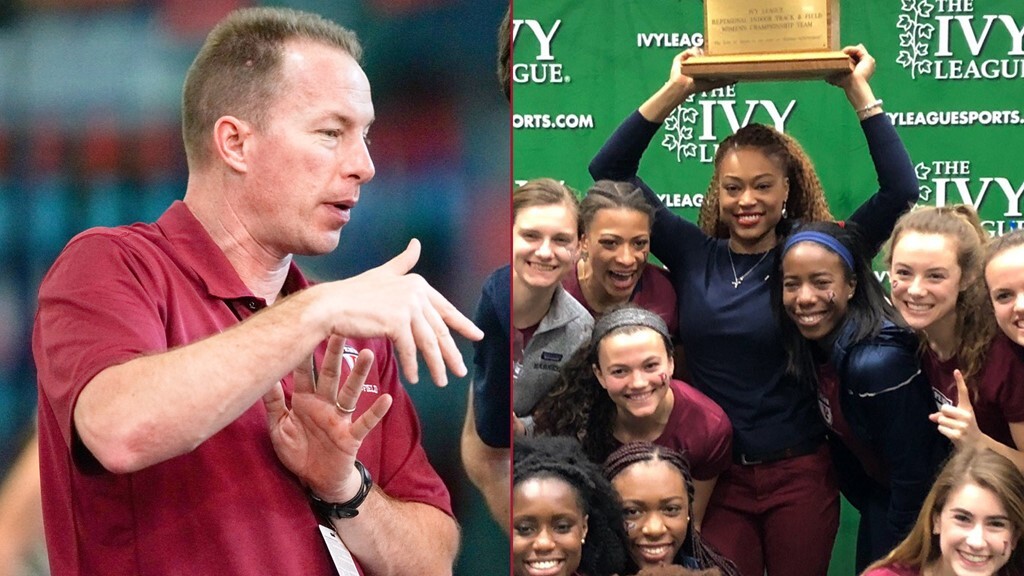 Coach Dolan and the team holding the award