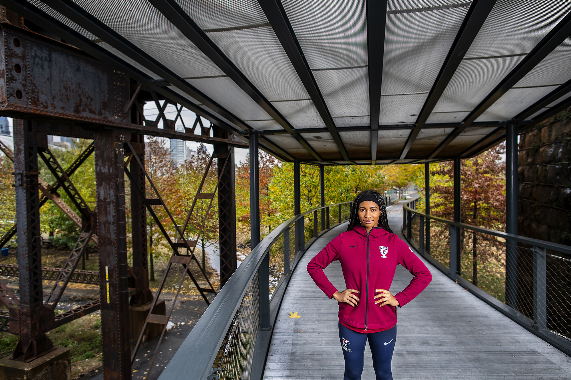 Camillia Nwokedi poses on Paley Bridge